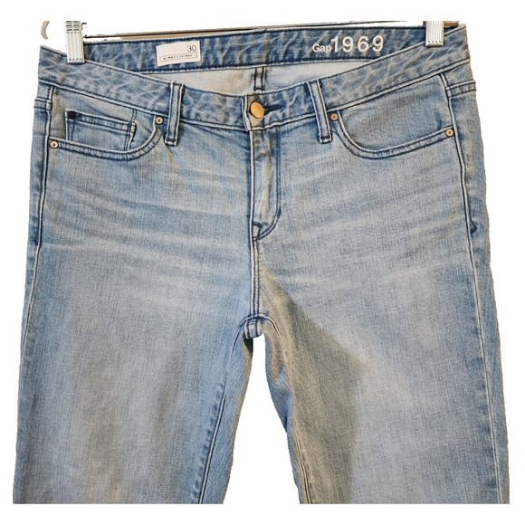 Gap 1969 Womens Always Skinny Jeans Size 30 Light Blue Mid Rise Stretch - Picture 4 of 12